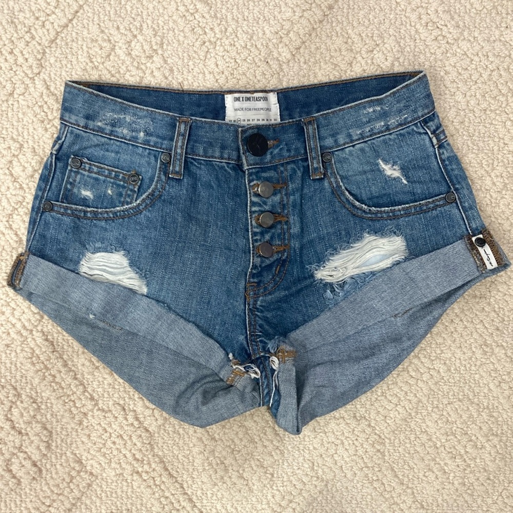 One Teaspoon / Free People Blue Denim Shorts
